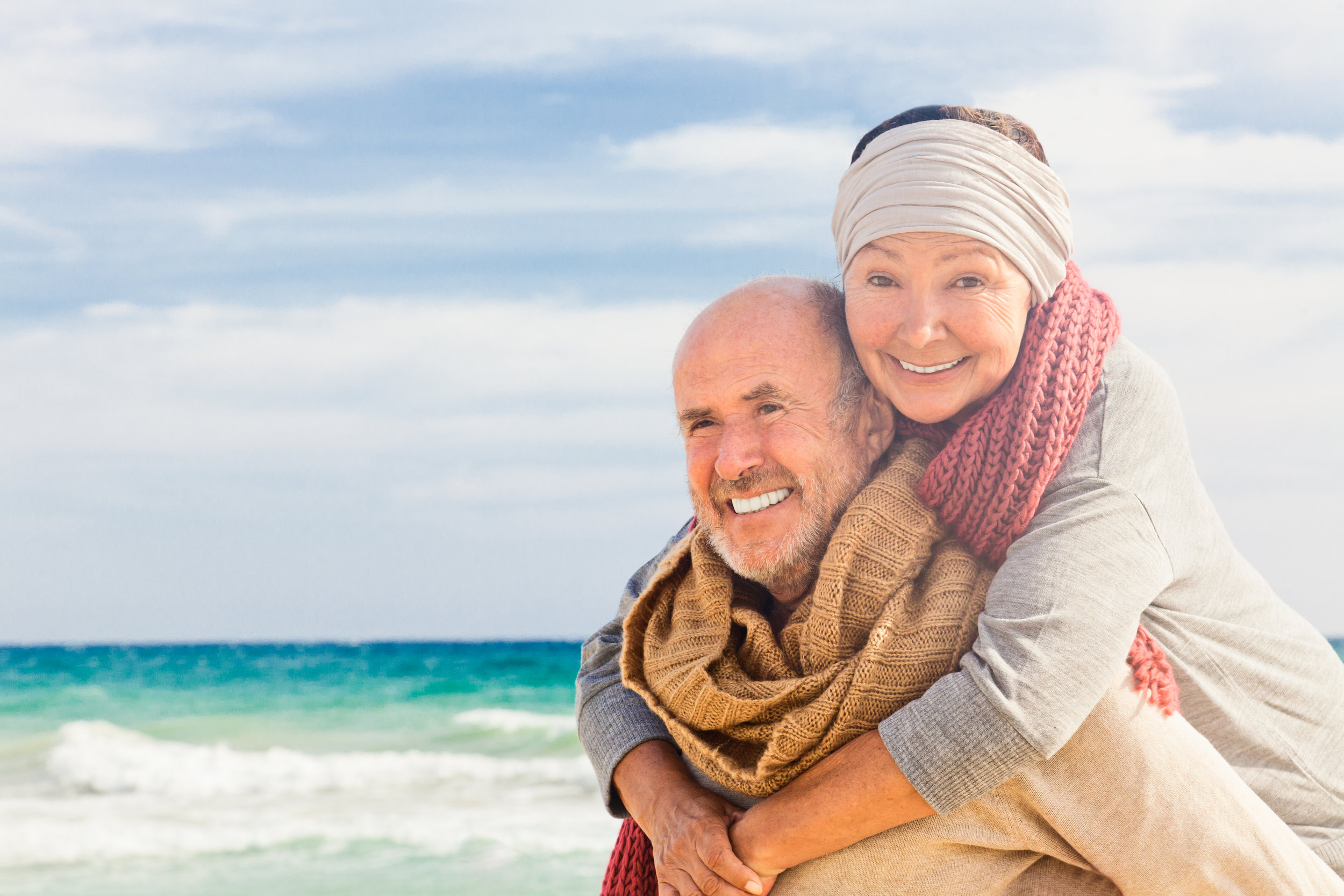Older couple on beach
